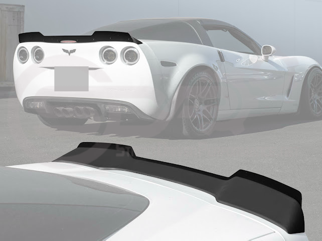 2005-2013 Corvette C6 | ZR1 Extended Style Rear Wing Wickerbill Spoiler (Matte or Gloss Black)