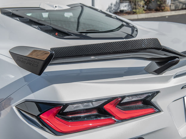 2020+ CORVETTE C8 Z06 | CARBON FIBER HIGH WING SPOILER *ADD-ON* WICKERBILL PAIR