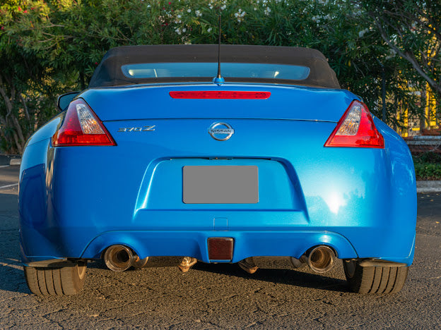 2009-2021 NISSAN 370Z Z34 STAINLESS STEEL AXLE BACK 4.5" DUAL TIPS EXHAUST (ANDOLIZED SILVER OR BURNT BLUE TIPS)