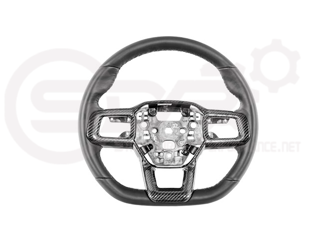 2024-Up Ford Mustang | Factory Style CARBON FIBER Tape On Steering Wheel Trim Full Cover