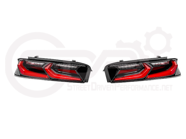 2016-2018 Chevrolet Camaro | C8 Style Sequential Signal LED Rear Taillights Pair (Clear / Red / Smoke Lens)