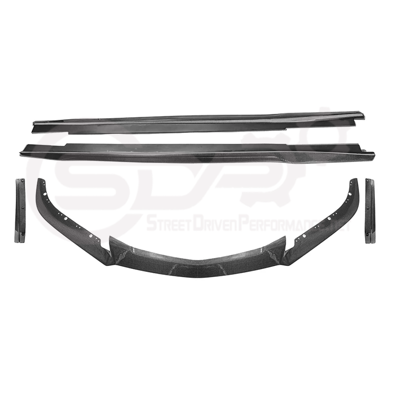 2016-2019 CADILLAC CTS-V CARBON FIBER FRONT LIP SPLITTER WHEEL ARCHES & SIDE SKIRTS ROCKER PANELS GROUND EFFECTS