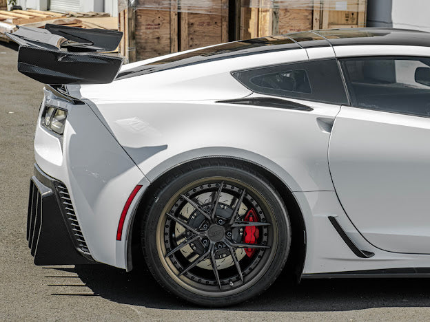 2014-2019 Corvette C7 Performance Track CARBON FIBER Rear Bumper Finned Diffuser