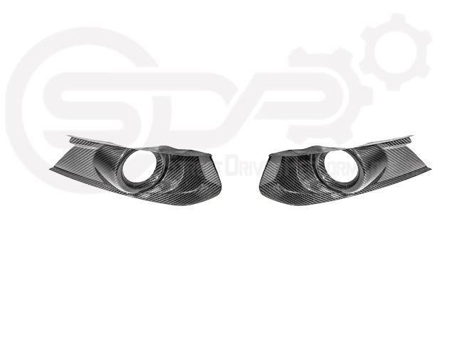 2015-2023 FORD MUSTANG S550 | CARBON FIBER FRONT BUMPER FOG LIGHT BEZEL COVER PAIR