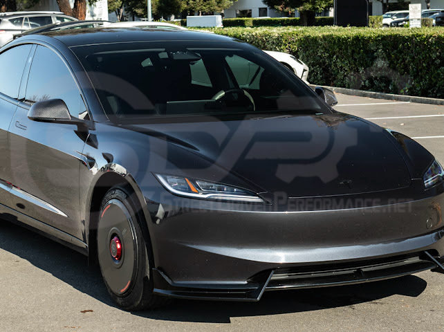 2024-Up Tesla Model 3 | Carbon Fiber Tape On Side Mirror Cap Covers Pair