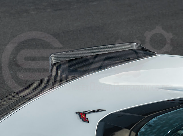 2023-Up CORVETTE C8 Z06 / E-RAY / ZR1 | Z06 FACTORY STYLE CARBON FIBER REAR SPOILER WING WITH 1.5 INCH EXTENDED WICKERBILL WINGLETS