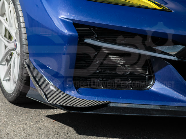 2023-UP CORVETTE C8 Z06, E-RAY, ZR1 | Z07 PERFORMANCE PACKAGE CARBON FIBER FRONT BUMPER SIDE CANARDS DRIVE PLANES PAIR