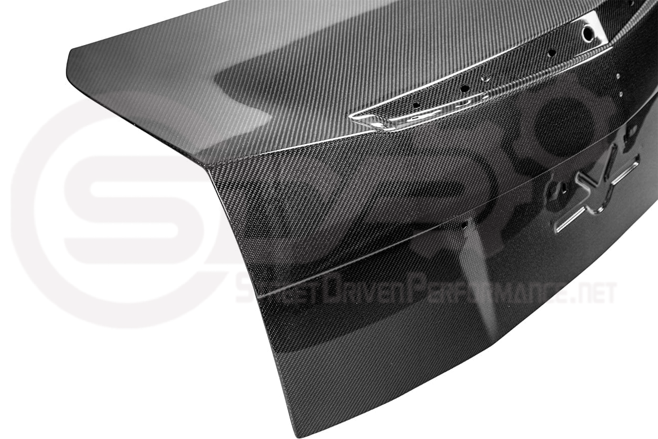 Carbon fiber rear trunk lid replacement for 2009-2015 Cadillac CTS and CTS-V V2 Sedan by Street Driven Performance.