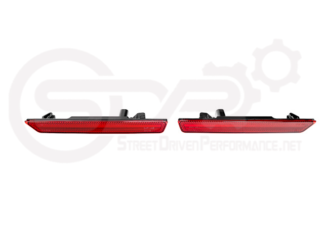 2015-2023 Dodge Challenger | Rear Bumper Side Marker Lens w/ Red LED Reflector Light Pair (Clear / Red / Smoke)