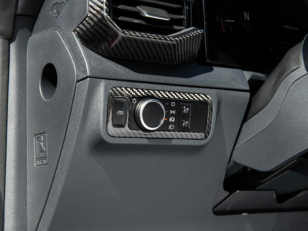 2024-Up Ford Mustang S650 | CARBON FIBER Interior Head Light Control Panel Trim Cover