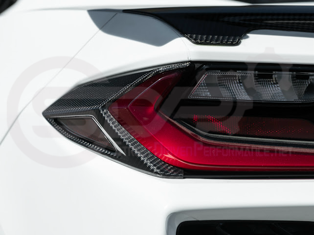 2020-Up Chevrolet Corvette C8 | Dry Carbon Fiber Rear Tail Light Side Trim Bezel Cover Pair