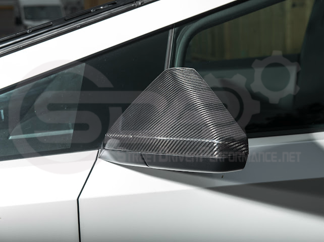 2024-Up Tesla Cybertruck | Factory Style Carbon Fiber Side Mirror Covers Pair