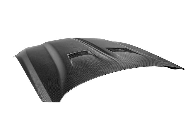 2024-UP FORD MUSTANG S650 | S550 SUPER SNAKE STYLE CARBON FIBER FRONT VENTED HOOD