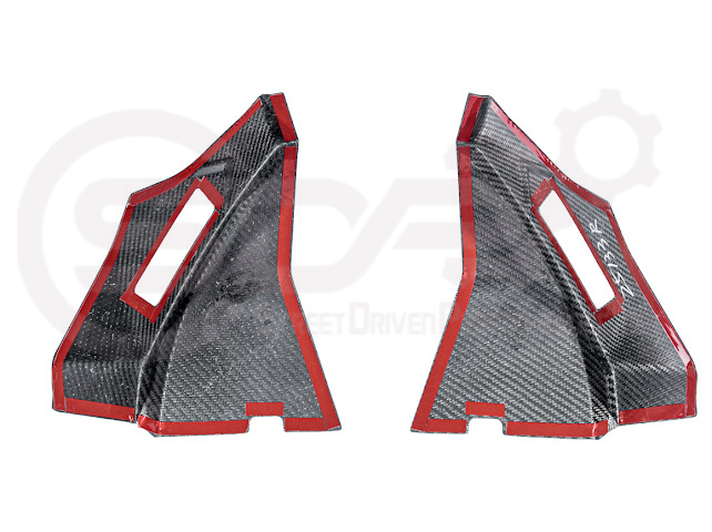 2020+ Chevrolet Corvette C8 Coupe | CARBON FIBER Rear Hatch B Pillar Hinge Cover Pair