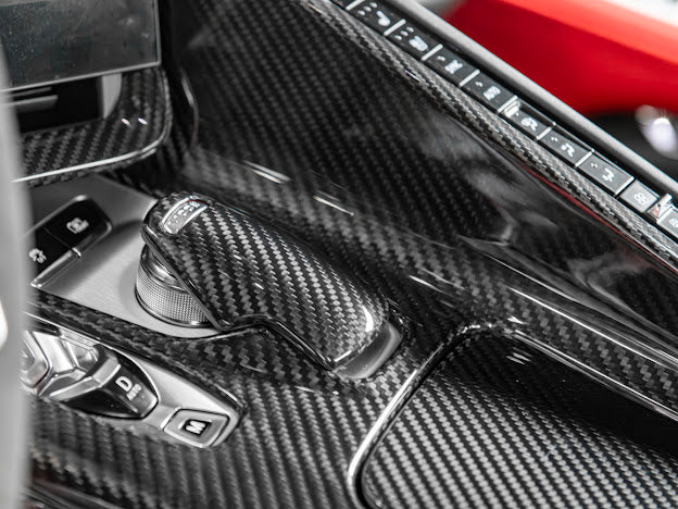 2020+ CHEVROLET CORVETTE C8 |CARBON FIBER CENTER CONSOLE W/ SWITCH TRIM FULL COVER
