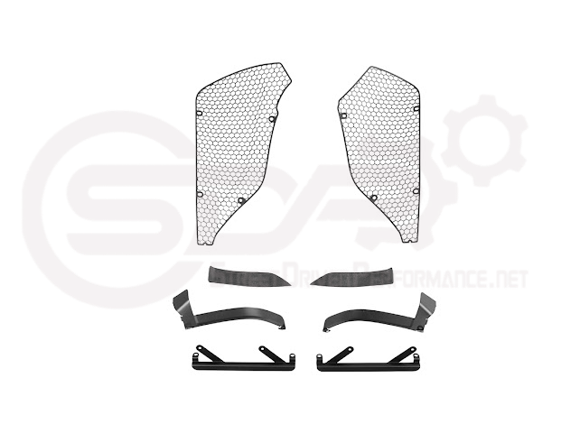 2023-Up Corvette C8 Z06 & E-Ray | Aluminum Black Rear Side Intake Mesh Grille Inserts Pair