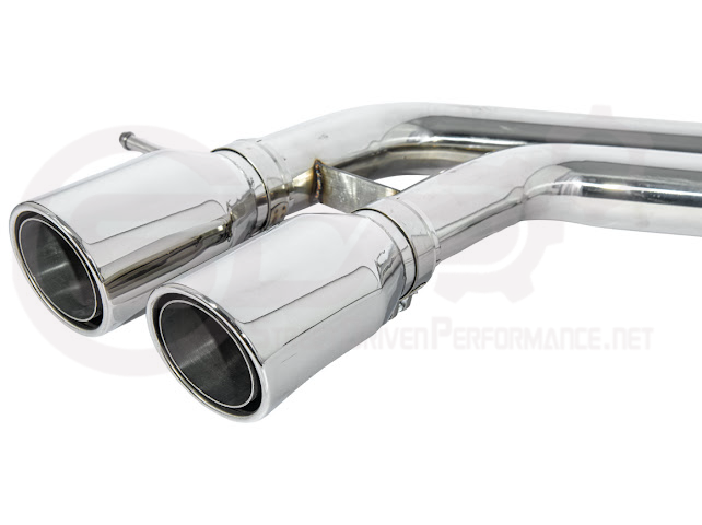 Hyundai Veloster Turbo 2013-2018 exhaust axle back dual 4-inch muffler delete with burnt or chrome tips, street driven performance.