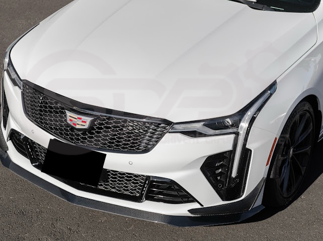 2020-UP CADILLAC CT4 BLACK WING | CARBON FIBER FRONT BUMPER CANARDS