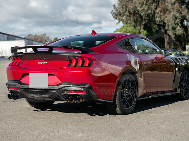 2024-UP FORD MUSTANG | DARKHORSE STYLE GLOSSY BLACK REAR TRUNK LID GURNEY FLAP WICKERBILL WING SPOILER