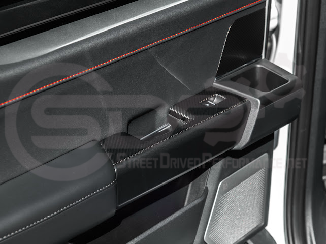 2021-UP FORD F-150 | FACTORY STYLE CARBON FIBER REAR DOOR SWITCH PANEL TRIM COVER