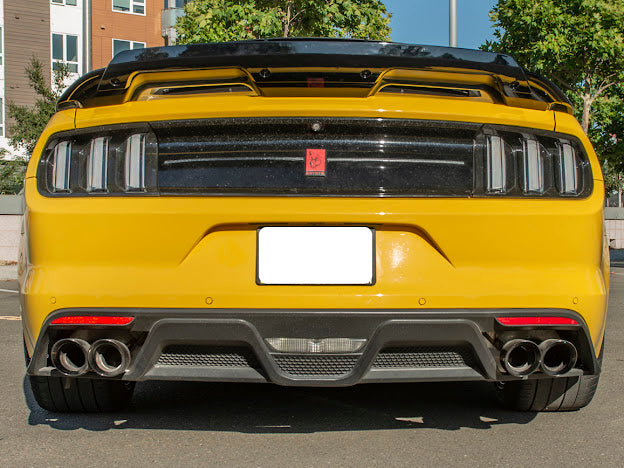 2015-17 FORD MUSTANG | GT350 STYLE REAR BUMPER QUAD TIPS DIFFUSER