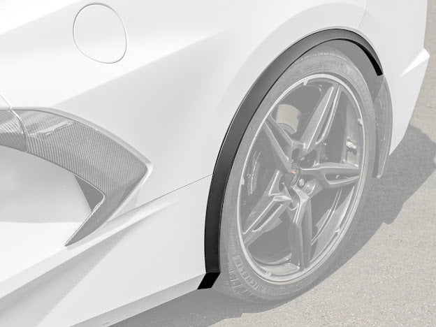 2020+ CHEVROLET CORVETTE C8 | SDP PERFORMANCE PACKAGE MATTE BLACK SIDE WHEEL FENDER FLARE EXTENSIONS PAIR
