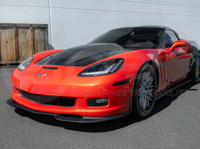 2005-2013 C6 Corvette - 427 /Grand Sport / Z06 / ZR1 | ZRA1 Style Front Splitter Lip Ground Effects (Carbon Fiber or Primer Black)