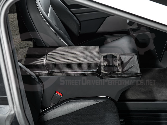 2024-Up Tesla Cybertruck | Interior DRY Carbon Fiber Center Cup Holder Trim Cover