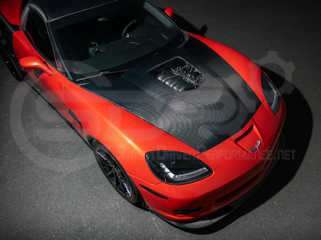 2005-2013 Chevrolet Corvette C6 | ZR1 Style Carbon Fiber Front Hood w/ Clear Window Insert