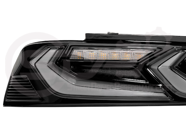 2016-2018 Chevrolet Camaro | C8 Style Sequential Signal LED Rear Taillights Pair (Clear / Red / Smoke Lens)
