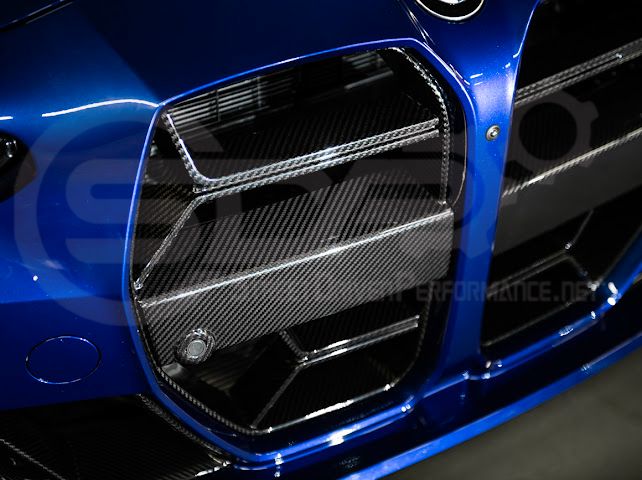 2021-Up BMW G80 M3 & G82 M4 W/ NO ACTIVE CRUISE CONTROL | CSL Style Carbon Fiber Front Kidney Grille Replacement