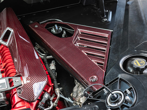 2023-Up Corvette C8 Z06 Coupe | RED CARBON FIBER Engine & Bay Panel Cover