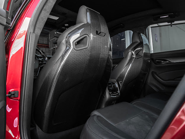 2016+ CADILLAC CTS-V3  | RECARO CARBON FIBER SEAT REAR PANEL COVER REPLACEMENT (DRIVER AND PASSENGER)