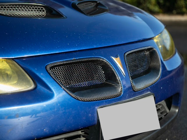 2004-2006 Pontiac GTO | CARBON FIBER Front Bumper Grille Inserts Replacement (PAIR)