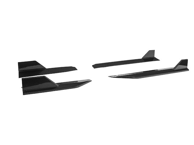 2024-UP FORD MUSTANG S650 | GT350R PERFORMANCE STYLE CARBON FIBER SIDE SKIRTS EXTENSION ROCKER PANELS GROUND EFFECTS