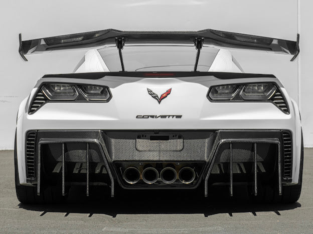2014-2019 CORVETTE C7 | CARBON FIBER ZR1 EXTENDED REAR SPOILER HIGH WING