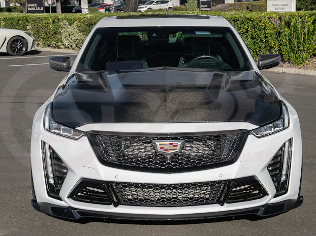 2022-2024 CADILLAC CT5-V BLACKWING SEDAN | CARBON FIBER FACTORY EXTENDED STYLE FRONT LIP SPLITTER GROUND EFFECTS