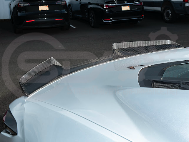 2023-Up CORVETTE C8 Z06 / E-RAY / ZR1 | Z06 FACTORY STYLE CARBON FIBER REAR SPOILER WING WITH 1.5 INCH EXTENDED WICKERBILL WINGLETS