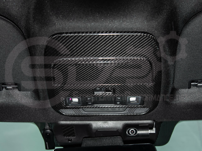 2021-Up Ford F-150 | Dry Carbon Fiber Overhead Console Front Map Lamp Frame Panel