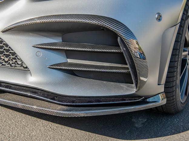 2019-Up C205 W205 Mercedes C-Class AMG Factory Style Carbon Fiber Front Air Vent Cover Pair