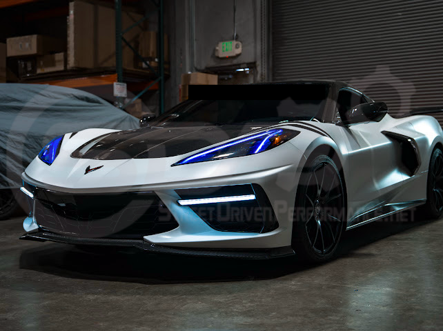 2020-Up Chevrolet Corvette C8 | Custom DRL Conversion Front Headlight Module Set Pair (Amber, Blue, Green, or Red)