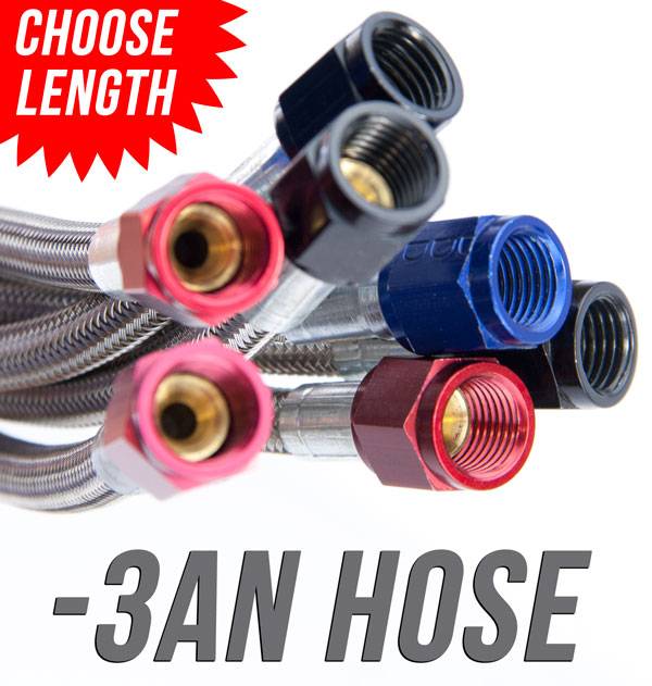 Nitrous Outlet 36" 3AN Stainless Braided Hose (Blue B-Nuts)