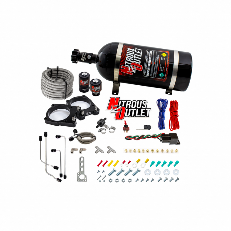 Nitrous Outlet Lamborghini 2009-2014 Gallardo/2015 Huracan Hard-line Plate System - Gas/E85 (5-55psi)(70-200HP)(No Bottle)