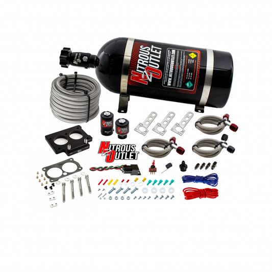 Nitrous Outlet GM 58mm LT1/TPI Plate System - Gas/E85 (5-55psi)(50-200HP)(10lb Bottle)