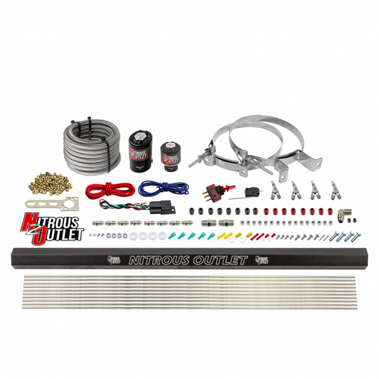 Nitrous Outlet 4 Cylinder Direct Port System - .122 Nitrous Solenoids/.177 Fuel Solenoids/Dual Passage Injection Rail/Annu...