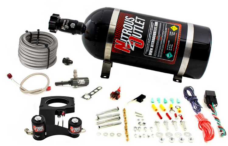 Nitrous Outlet GM 2014-2019 6.2L Truck Hard-line Plate System - Gas/E85 (5-55psi)(50-200HP)(12lb Bottle)