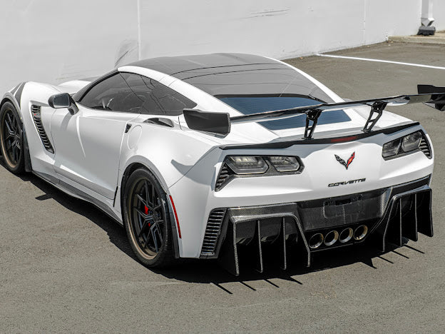 2014-2019 CORVETTE C7 | CARBON FIBER ZR1 EXTENDED REAR SPOILER HIGH WING