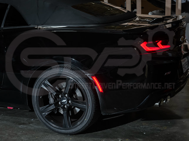 2016-2024 Chevrolet Camaro | Rear Bumper Side Marker Lens w/ Red LED Reflector Light Pair (Clear / Red / Smoke)