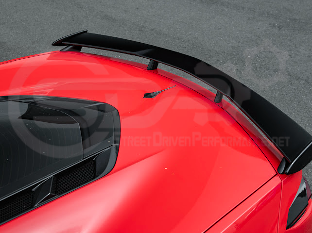 2020-Up Corvette C8 Stingray & Z51 |FaceliftedbRear Trunk High Wing Spoiler (Matte Black or Carbon Flash)