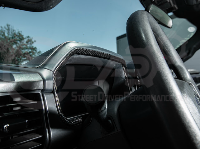 2021-UP FORD F-150 / F-150 LIGHTNING DRY CARBON FIBER DASHBOARD INSTRUMENT CLUSTER GAUGE PANEL TRIM OVERLAY